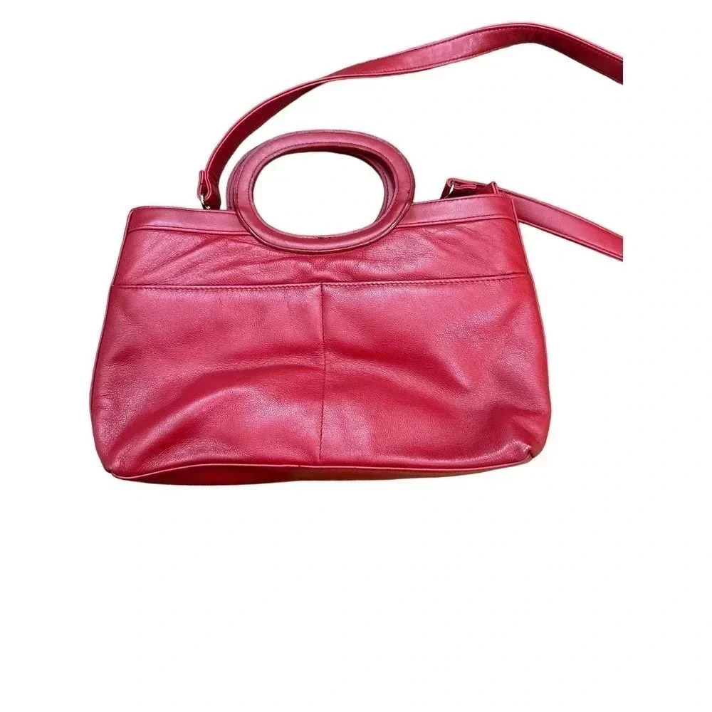 Marlow Women's Red 100% Leather Shoulder Strap Crossbody Purse Handbag